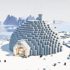 Snowy Minecraft igloo-style build illustrating winter building ideas