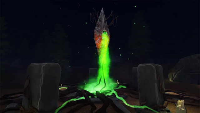 Historical Roblox Halloween Spotlight obelisk imagery from 2025, not The Hollow 2026 footage