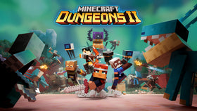 Minecraft Dungeons II promotional artwork from Xbox Wire showing block-style heroes in battle