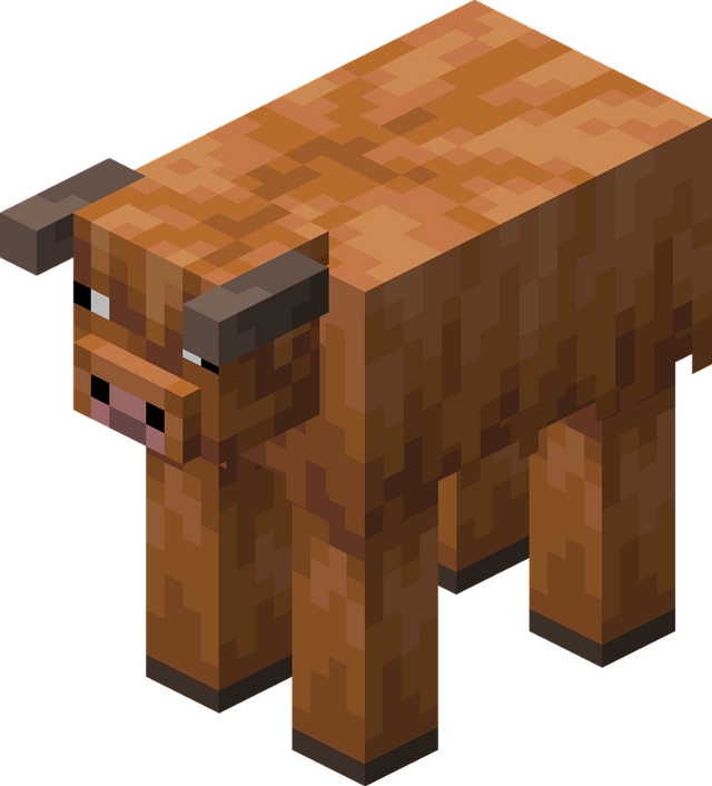 Minecraft cold cow variant shown in a snowy biome