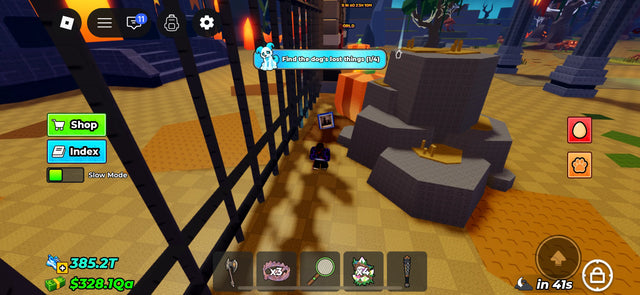 Steal An Egg Halloween Dimension screenshot showing the reported ghost photograph near rocks and a gate