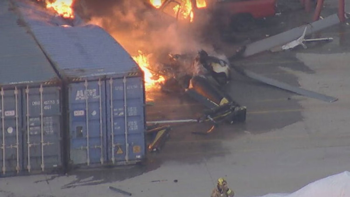 NBC News Helicopter Crashes in Chatsworth While Covering Fatal Bus Accident